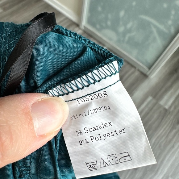 Teal Midi Pleated Skirt Size S - Picture 6 of 7